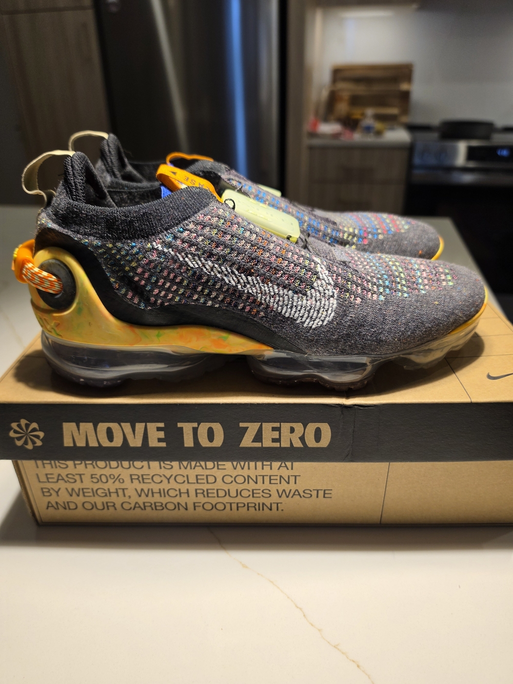 Nike Multicolor Air VaporMax Flyknit Slip-On Shoes - Size 8.5